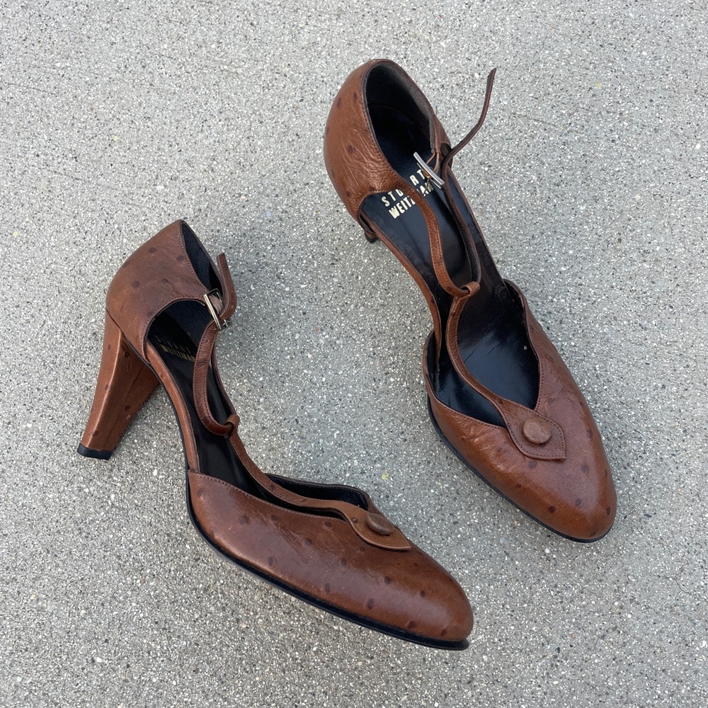Stuart Weitzman Brown Leather Heels